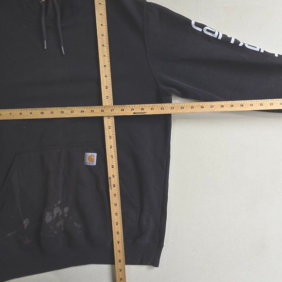 CARHARTT Y2K ORIGINAL FIT HOODIE BLACK 2000 M 23x29 MEXICO MADE VINTAGE THRASHED - Picture 7 of 7
